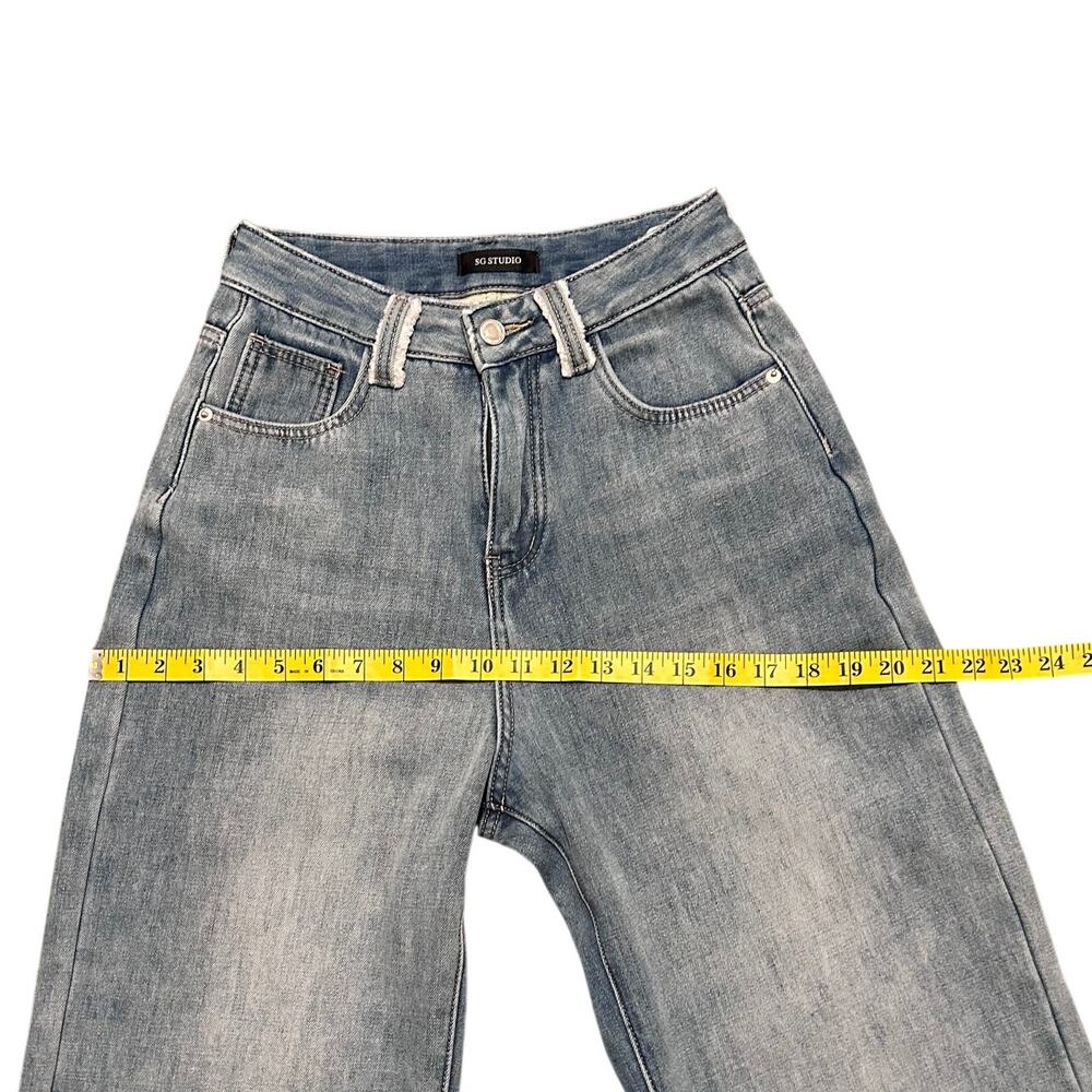 SG Studio Light Wash Wide Straight Leg Dad Jeans Size M - Picture 9 of 10